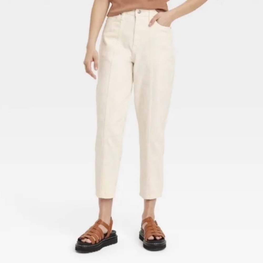 A New Day Highest Rise Tapered Jeans Off White Women's 12 31R NWT